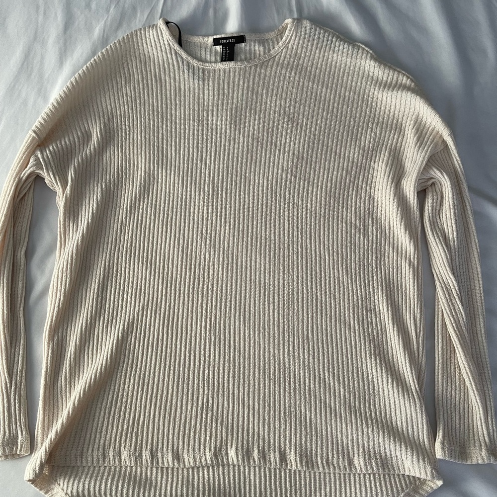thin knit cream sweater